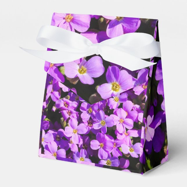 Purple Flowers Favor Boxes (Front Side)