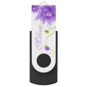 Purple Flowers Flash Drive
