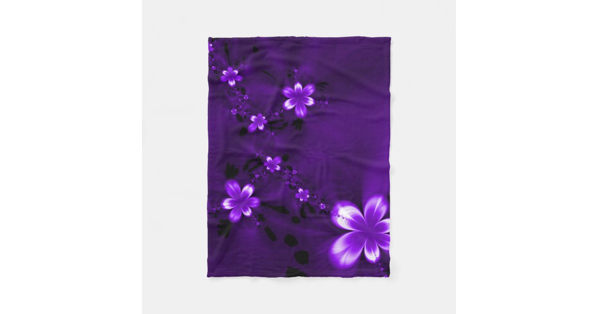 Purple Flowers Fleece Blanket Zazzle