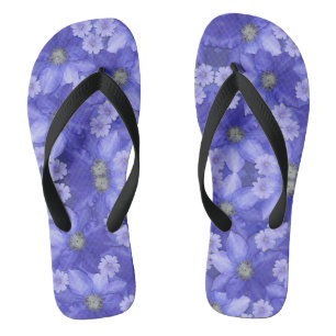 Purple Flowers Flip Flops