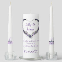 Purple Flowers Floral Heart Wreath Wedding