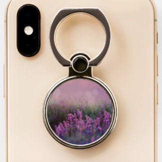 Purple Flowers floral landscape Phone Ring Stand
