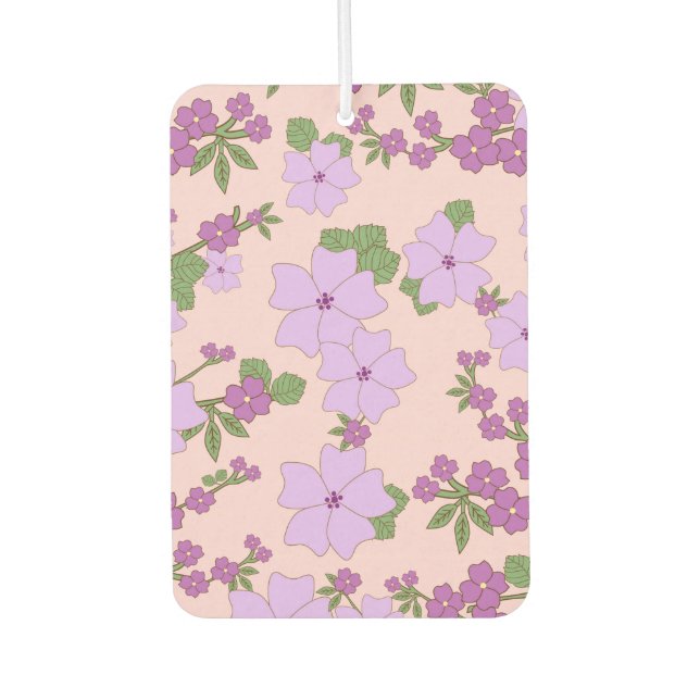 Purple Flowers, Floral Pattern, Pattern Of Flowers Air Freshener (Front)