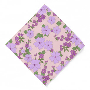 Purple Flowers, Floral Pattern, Pattern Of Flowers Bandana
