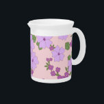 Purple Flowers, Floral Pattern, Pattern Of Flowers Beverage Pitcher<br><div class="desc">Elegant,  stylish and sophisticated pattern with purple flowers. Modern and trendy gift,  perfect for the floral design lover in your life.</div>