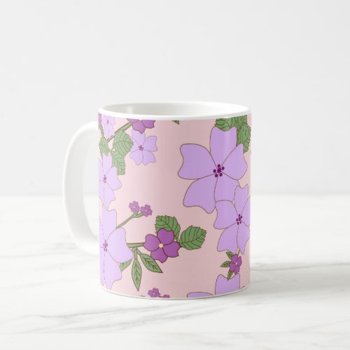 Purple Flowers Floral Pattern Pattern Of Flowers Coffee Mug