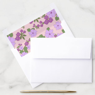 Purple Flowers, Floral Pattern, Pattern Of Flowers Envelope Liner
