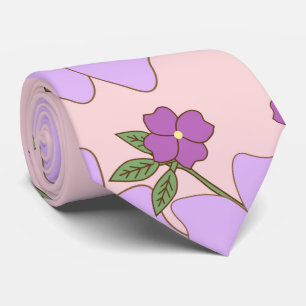 Purple Flowers, Floral Pattern, Pattern Of Flowers Neck Tie