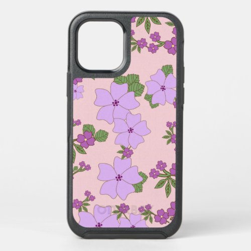 Purple Flowers Floral Pattern Pattern Of Flowers OtterBox Symmetry iPhone 12 Case