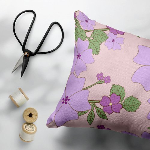 Purple Flowers Floral Pattern Pattern Of Flowers Pillow Case