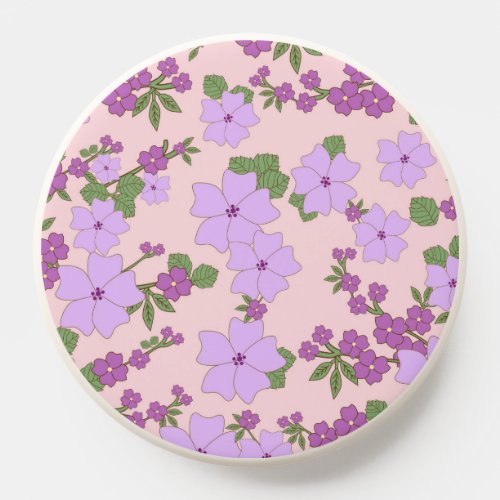 Purple Flowers Floral Pattern Pattern Of Flowers PopSocket