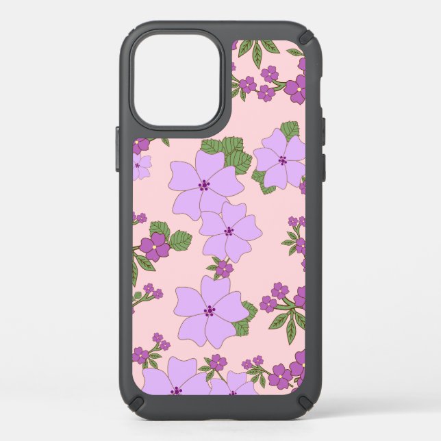 Purple Flowers, Floral Pattern, Pattern Of Flowers Speck iPhone 12 Case (Front)