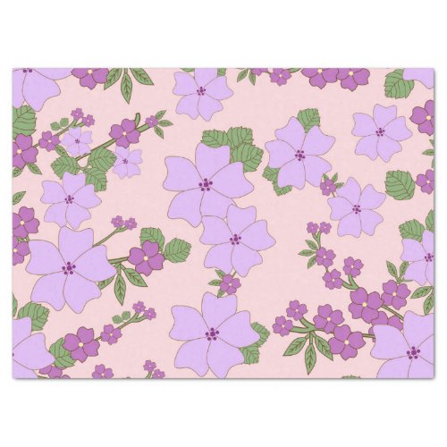 Purple Flowers Floral Pattern Pattern Of Flowers Tissue Paper
