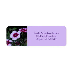 Purple Flowers Floral Return Address Label