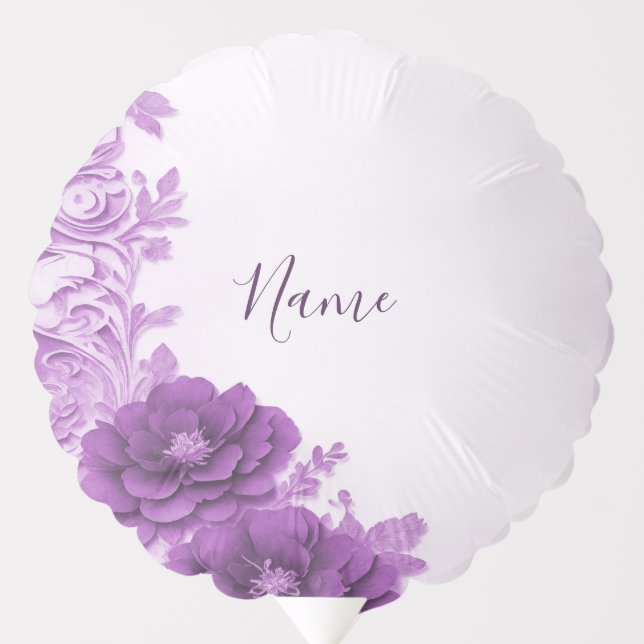Purple Flowers Flourish Balloon (Front)
