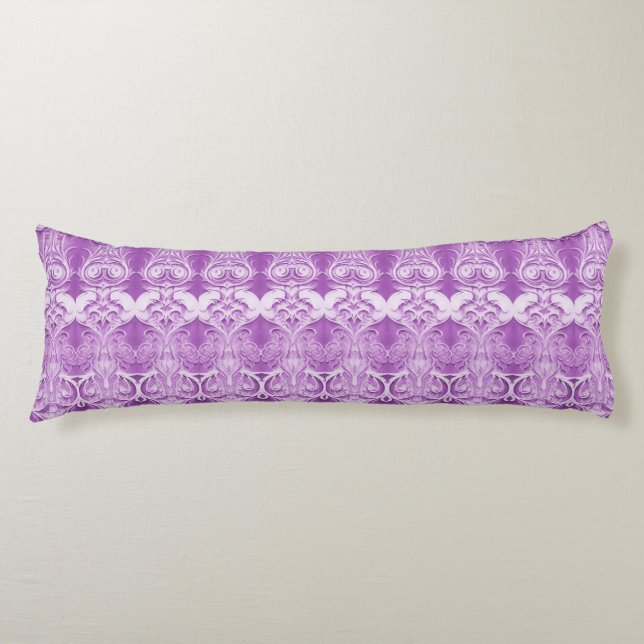 Purple Flowers Flourish Body Pillow (Front)