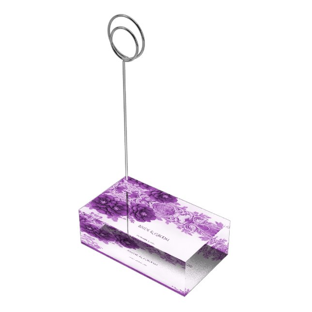 Purple Flowers Flourish Card Holder (Corner)