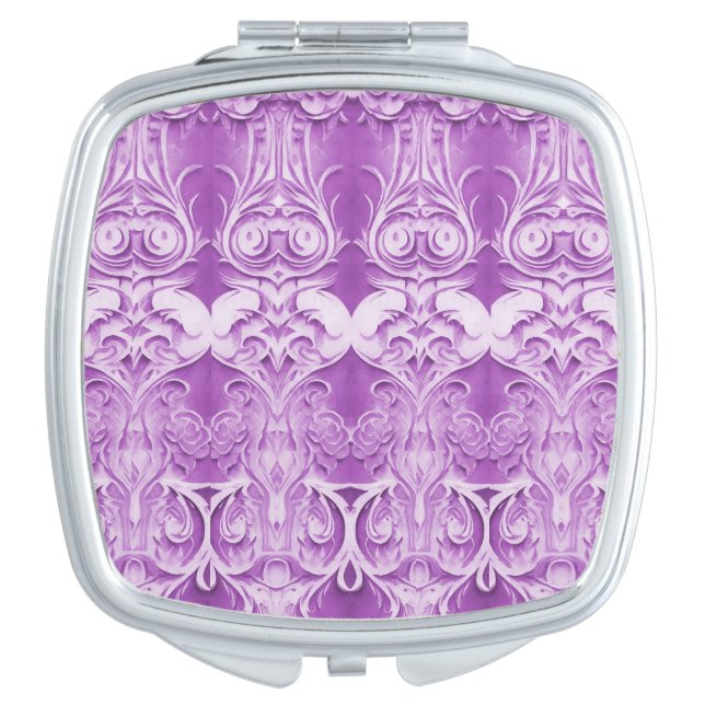 Purple Flowers Flourish Compact Mirror (Front)