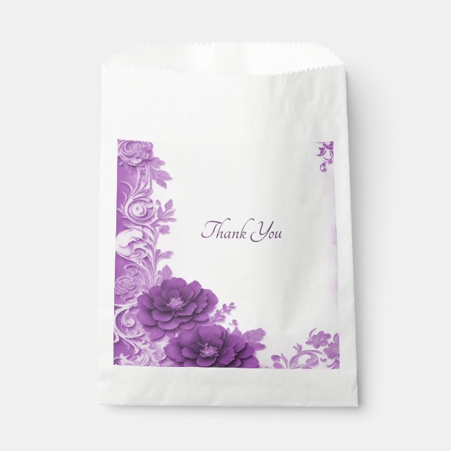 Purple Flowers Flourish Favor Bag (Front)