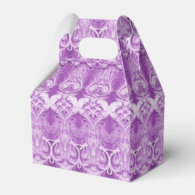 Purple Flowers Flourish Favor Box (Front Side)