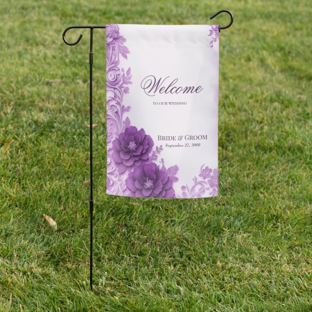 Purple Flowers Flourish Garden Flag (In SItu)