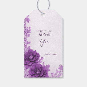 Purple Flowers Flourish Gift Tag