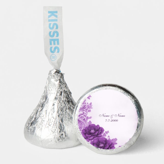 Purple Flowers Flourish Hershey's Kisses® Hershey®'s Kisses® (Front)