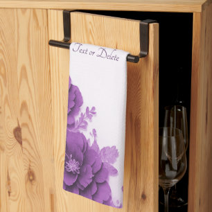 Purple Flowers Flourish Kitchen Towels