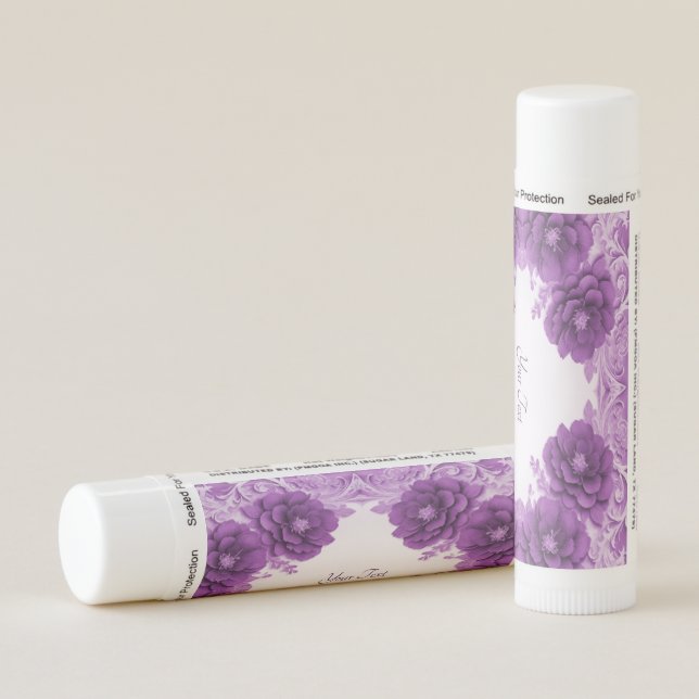 Purple Flowers Flourish Lip Balm (Rotated Right)