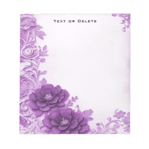 Purple Flowers Flourish Notepad