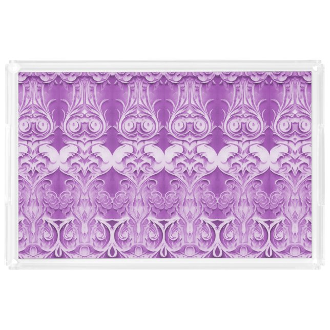 Purple Flowers Flourish Vanity Tray (Front)