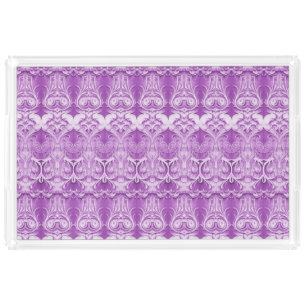 Purple Flowers Flourish Vanity Tray