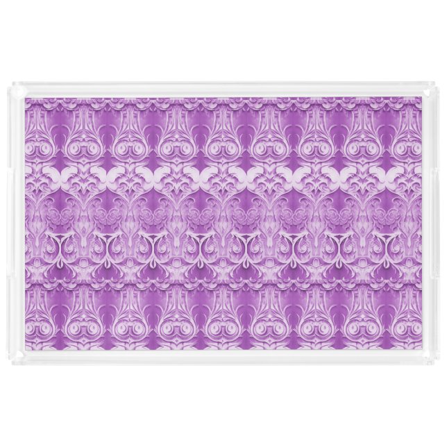 Purple Flowers Flourish Vanity Tray (Front)