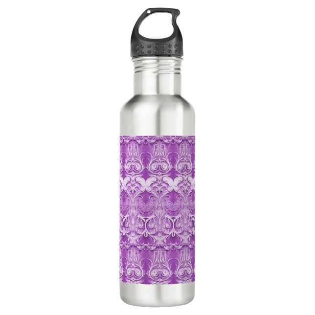Purple Flowers Flourish Water Bottle (Front)