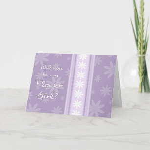 Purple Flowers Flower Girl Invitation Card