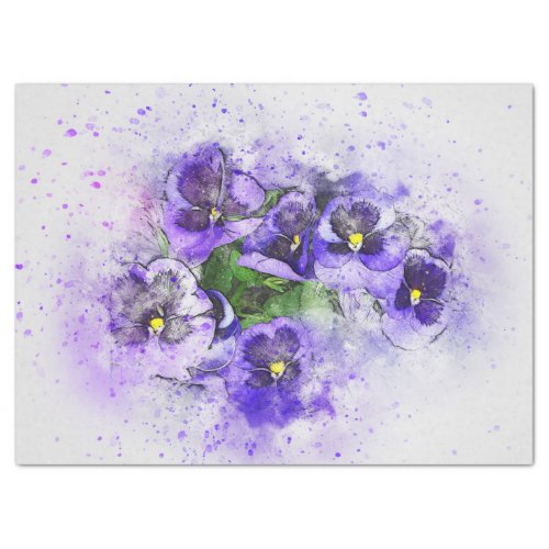 Purple Flowers Forget_me_nots Decoupage  Tissue Paper
