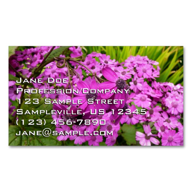 Purple Flowers from San Francisco Business Card Magnet (Front)