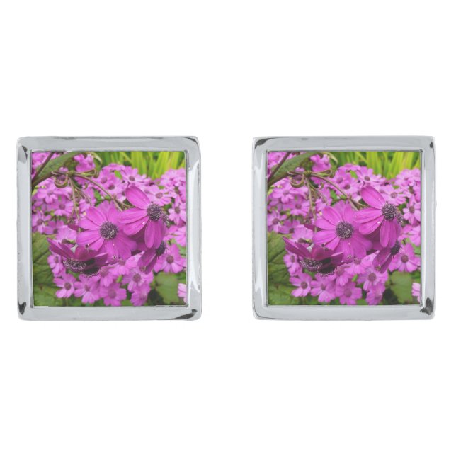 Purple Flowers from San Francisco Cufflinks (Front)