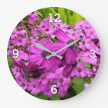 Purple Flowers from San Francisco Large Clock