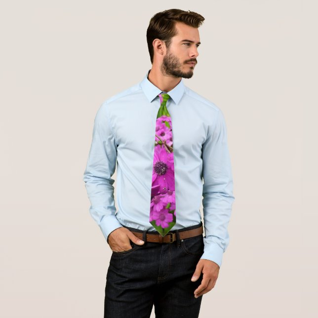 Purple Flowers from San Francisco Neck Tie (In Situ)