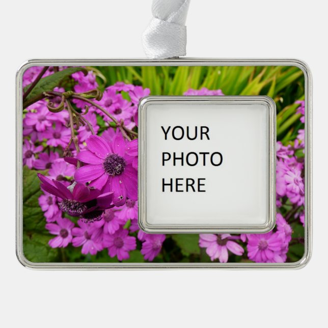 Purple Flowers from San Francisco Silver Plated Framed Ornament (Front)