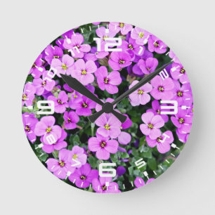 Purple Flowers Garden-22195 Round Clock