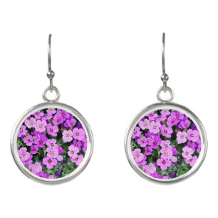 Purple Flowers Garden Earrings