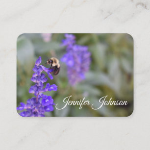 Purple Flowers Garden Nature Bee Bumblebee Photo Business Card