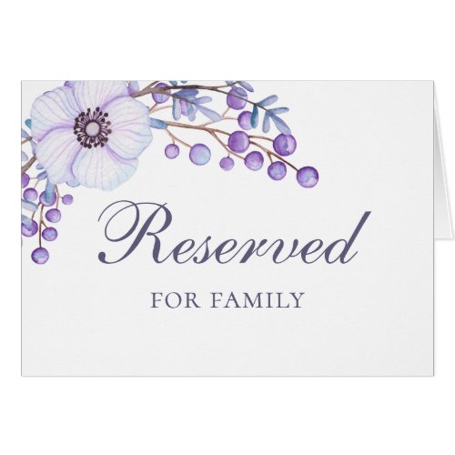 Purple flowers Garden wedding reserved sign