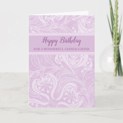 Purple Flowers Goddaughter Birthday Card