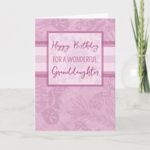 Purple Flowers Granddaughter Birthday Card