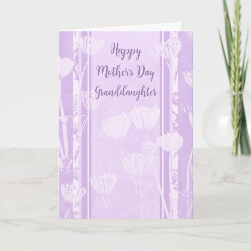 Purple Flowers Granddaughter Happy Mothers Day Card