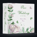 purple flowers greenery butterflies photo album 3 ring binder<br><div class="desc">dreamy romantic purple flowers and green leaves with beautiful butterflies botanical wedding photo album binder</div>