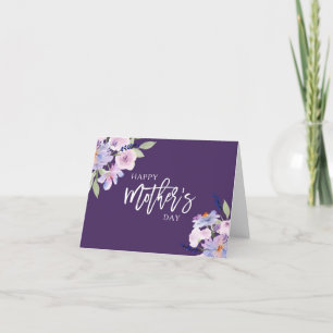 purple flowers happy mother's day card